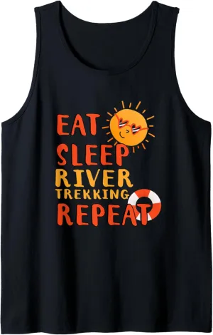 Eat Sleep River Trekking Repeat River Trekking Hobby Tank Top