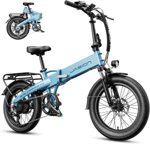 Electric Bike for Adults with Peak 1000W Motor up to 25Mph EBS Ebike, Built-in 48V Removable Battery up to 55 Max Miles Folding Ebike, Aluminum 20'' Fat Tire Electric Bicycle