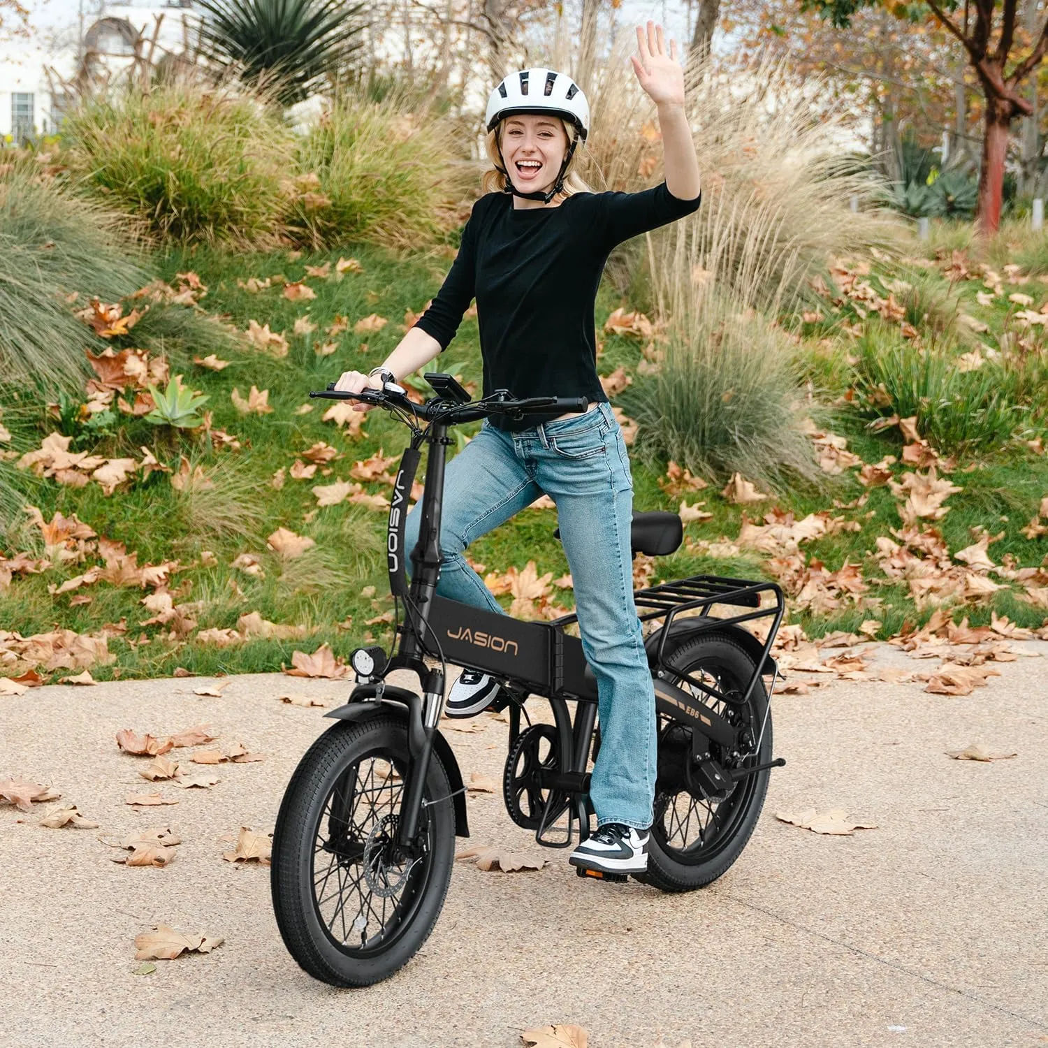 Electric Bike for Adults with Peak 1000W Motor up to 25Mph EBS Ebike, Built-in 48V Removable Battery up to 55 Max Miles Folding Ebike, Aluminum 20'' Fat Tire Electric Bicycle