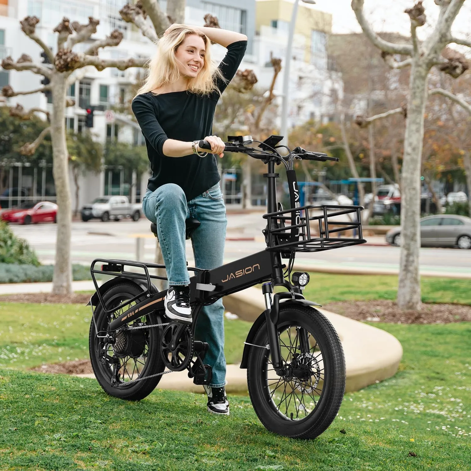 Electric Bike for Adults with Peak 1000W Motor up to 25Mph EBS Ebike, Built-in 48V Removable Battery up to 55 Max Miles Folding Ebike, Aluminum 20'' Fat Tire Electric Bicycle