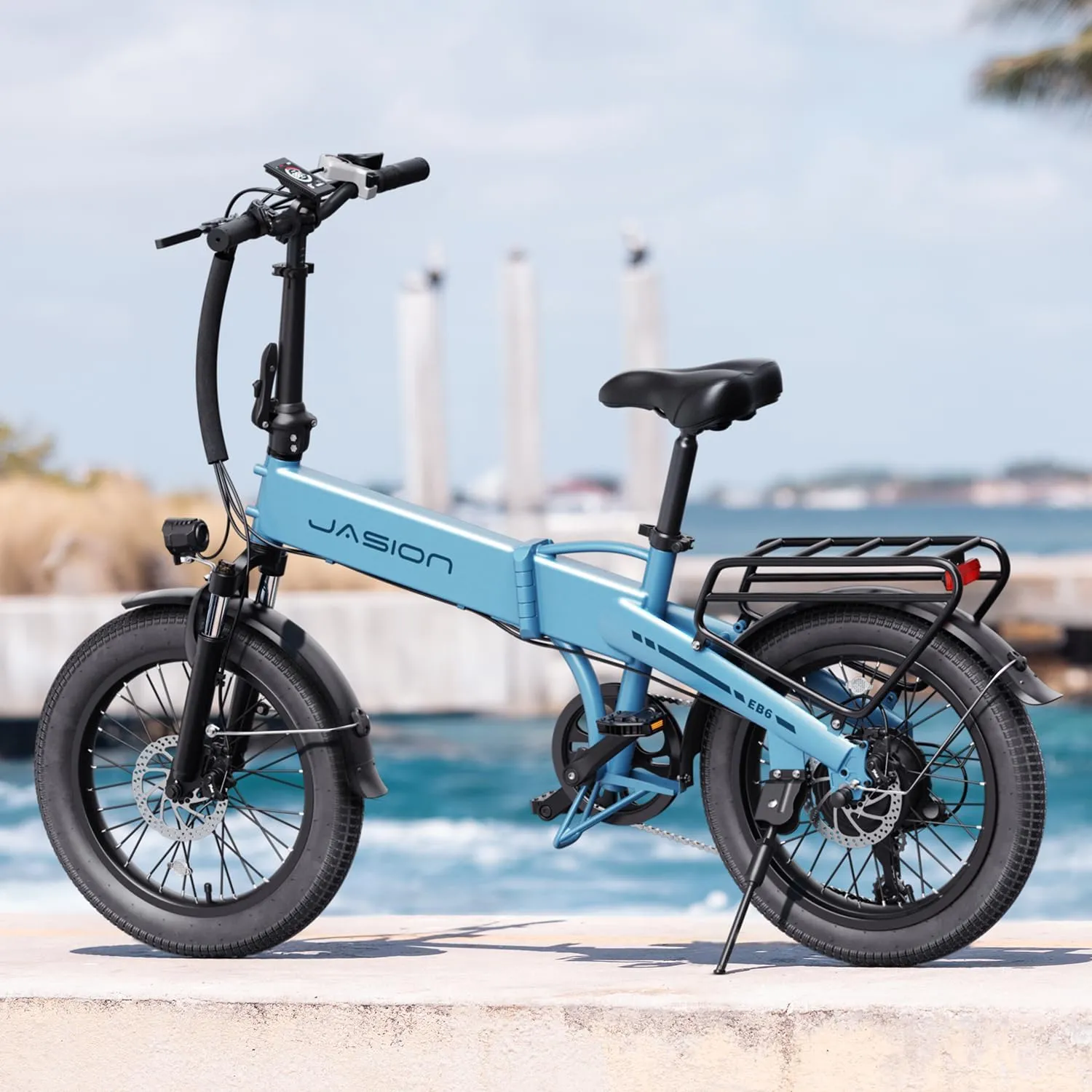 Electric Bike for Adults with Peak 1000W Motor up to 25Mph EBS Ebike, Built-in 48V Removable Battery up to 55 Max Miles Folding Ebike, Aluminum 20'' Fat Tire Electric Bicycle