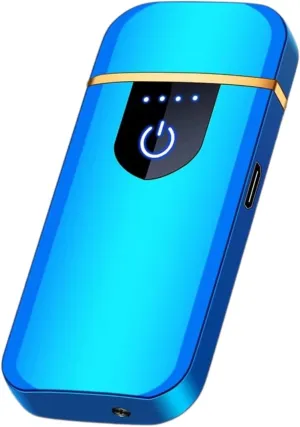 Electronic USB Rechargeable Lighter – Windproof Flameless Double-Sided Plasma Lighter with LED Battery Indicator & Smart Touch Ignition – USB Charging Cable Included