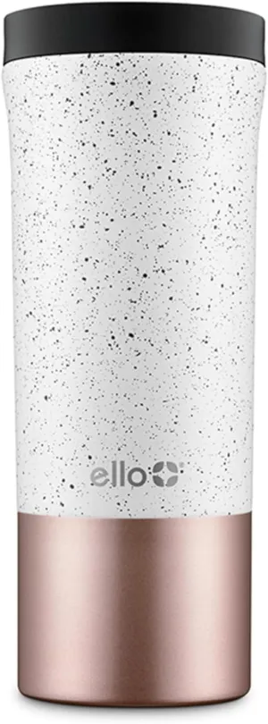 Ello Miri 16oz Vacuum Insulated Stainless Steel Travel Mug, Leak-Proof Slider Lid, Keeps Hot for 5 Hours, Perfect for Coffee or Tea, BPA-Free, Fits Most Cupholders, Holiday Gift, Speckle