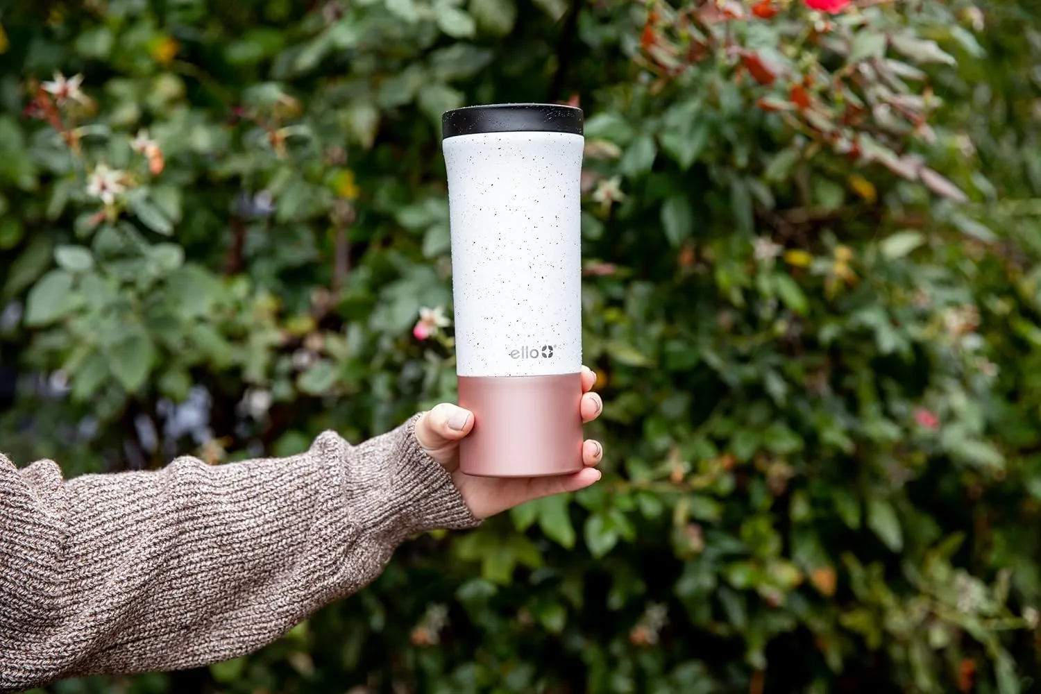 Ello Miri 16oz Vacuum Insulated Stainless Steel Travel Mug, Leak-Proof Slider Lid, Keeps Hot for 5 Hours, Perfect for Coffee or Tea, BPA-Free, Fits Most Cupholders, Holiday Gift, Speckle