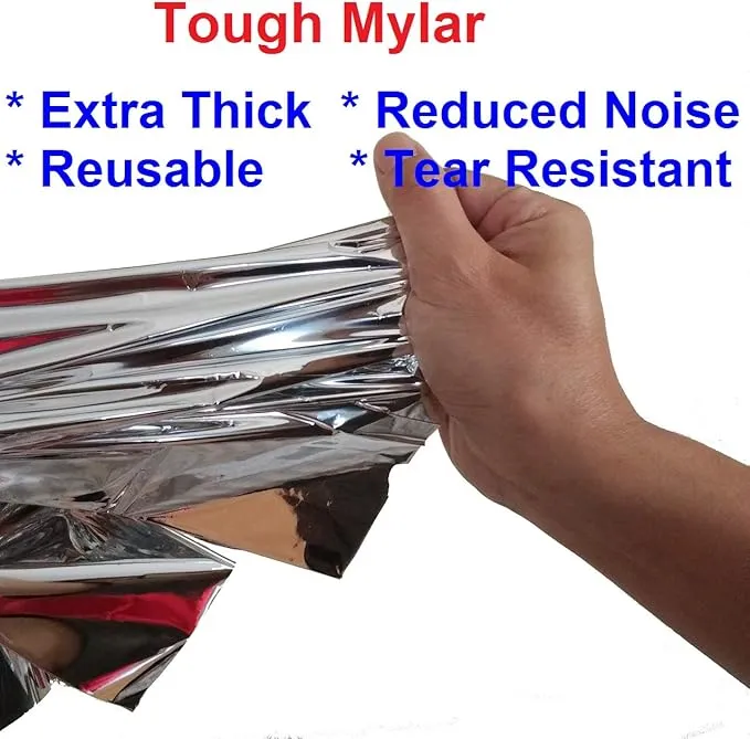 Emergency Blanket Survival Gear | Foil Mylar Thermal Blankets 63" x 87" inches (Pack of 10) | Big Double Sided Escape Tact Bivvy, | for NASA, Outdoors, Hiking, Space, Marathons First Aid Kit
