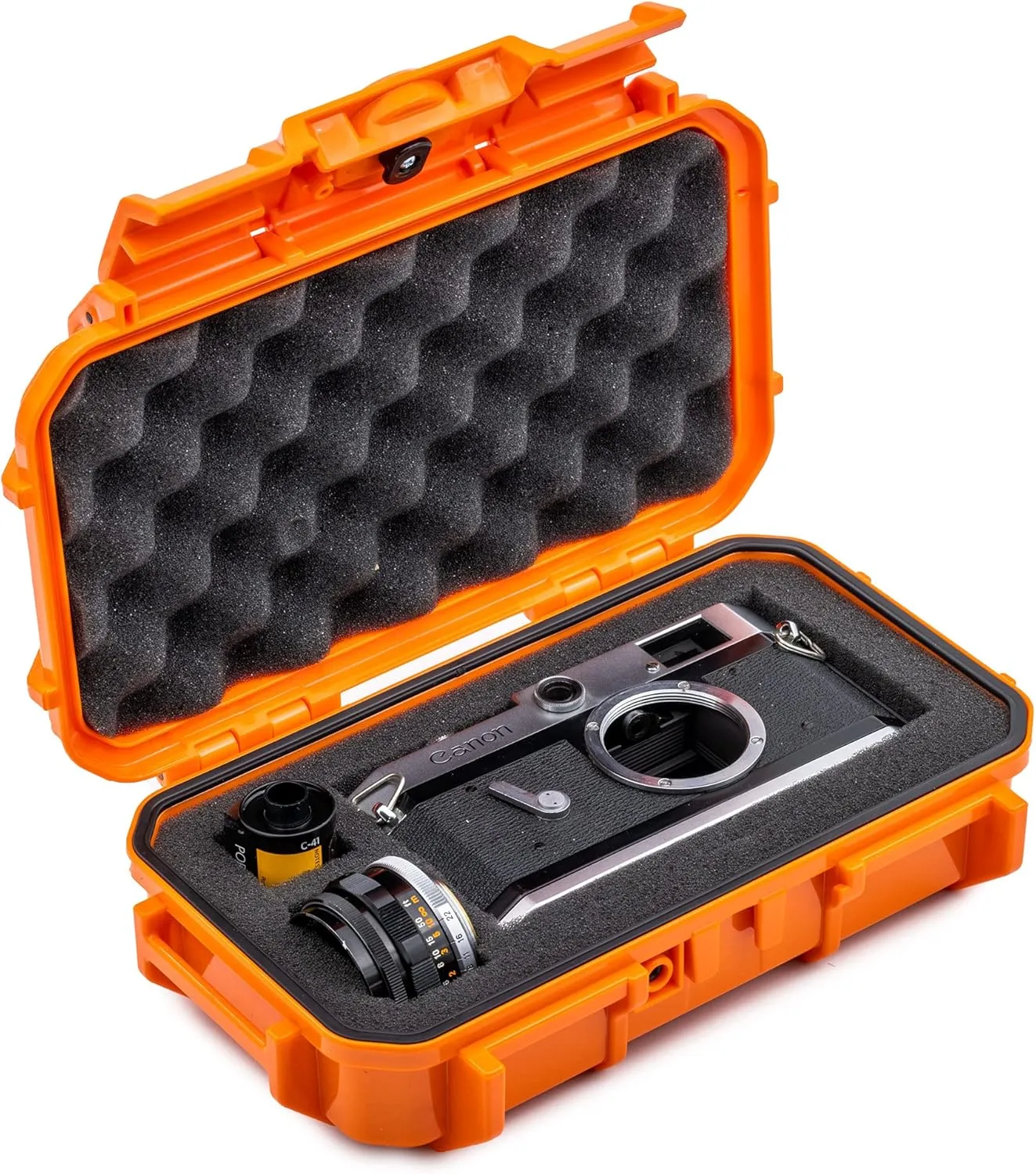 Evergreen 56 Waterproof Dry Box Protective Case with Pick & Pluck Foam - Travel Safe/Mil Spec/USA Made - for Cameras, Phones, Camping, Fishing, Hiking, Water Sports, Knives, Survival (Orange)