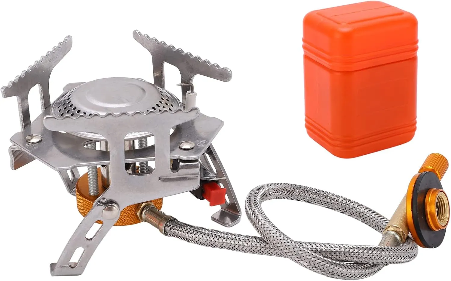 EVTSCAN Mini Camping Gas Stove - Folding Windproof Backpacking Stove with Piezo Ignition for Hiking Picnic
