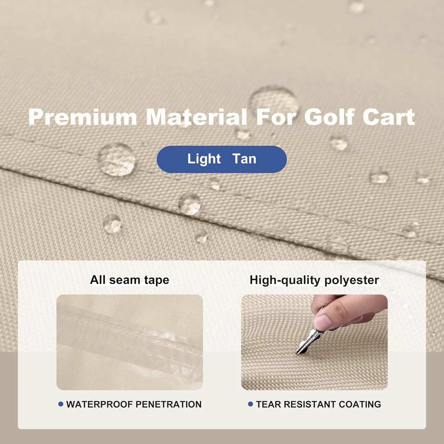 Explore Land 600D Waterproof Golf Cart Cover Universal Fits for Most Brand 2/4/6 Passenger Car (3 Sizes Option)