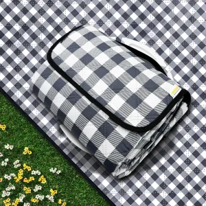Extra Large Outdoor Picnic Blankets 60"×80", Beach Blanket Waterproof Foldable Sandproof, Picnic Mat Washable Portable for Camping, Park, Hiking (Thickened, Blue and White)