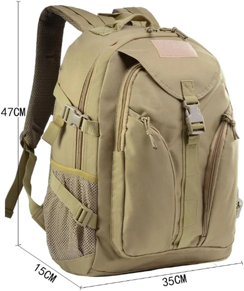 Eysee Oxford Cloth Backpack, Camping Hiking Backpack,Trekking Daypack,Outdoor Backpack, Khaki, 中号