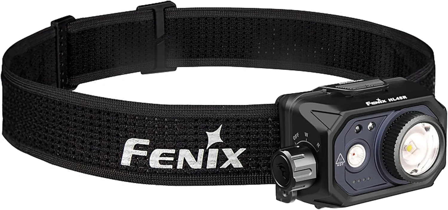 fenix HL45R Rechargeable Focusing Headlamp Outdoor/Work/Multi-Purpose | 1000 Lumens | 220m | 124 Hrs Max | White Focusing Main Beam, Supporting Red Beam, Rotary Control | IP66