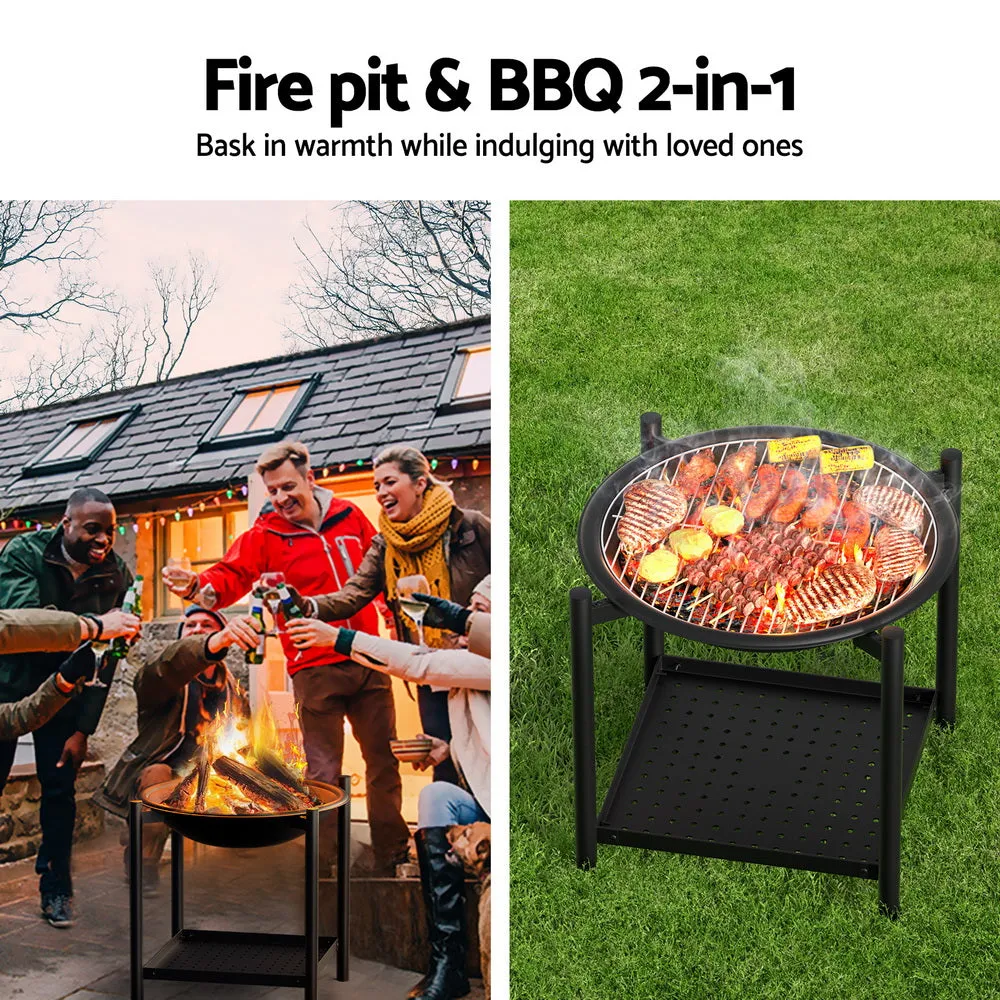 Fire Pit (55cm) Compact 2-in-1 BBQ Grill