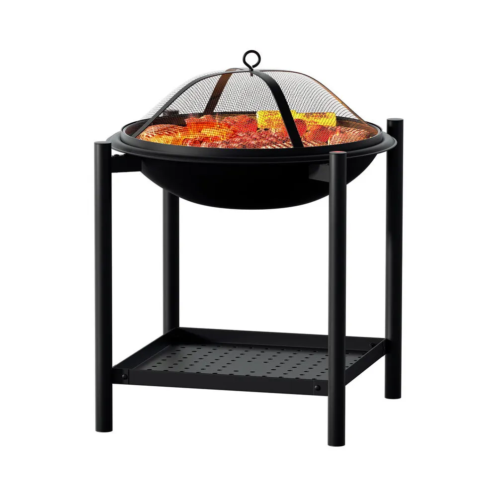Fire Pit (55cm) Compact 2-in-1 BBQ Grill