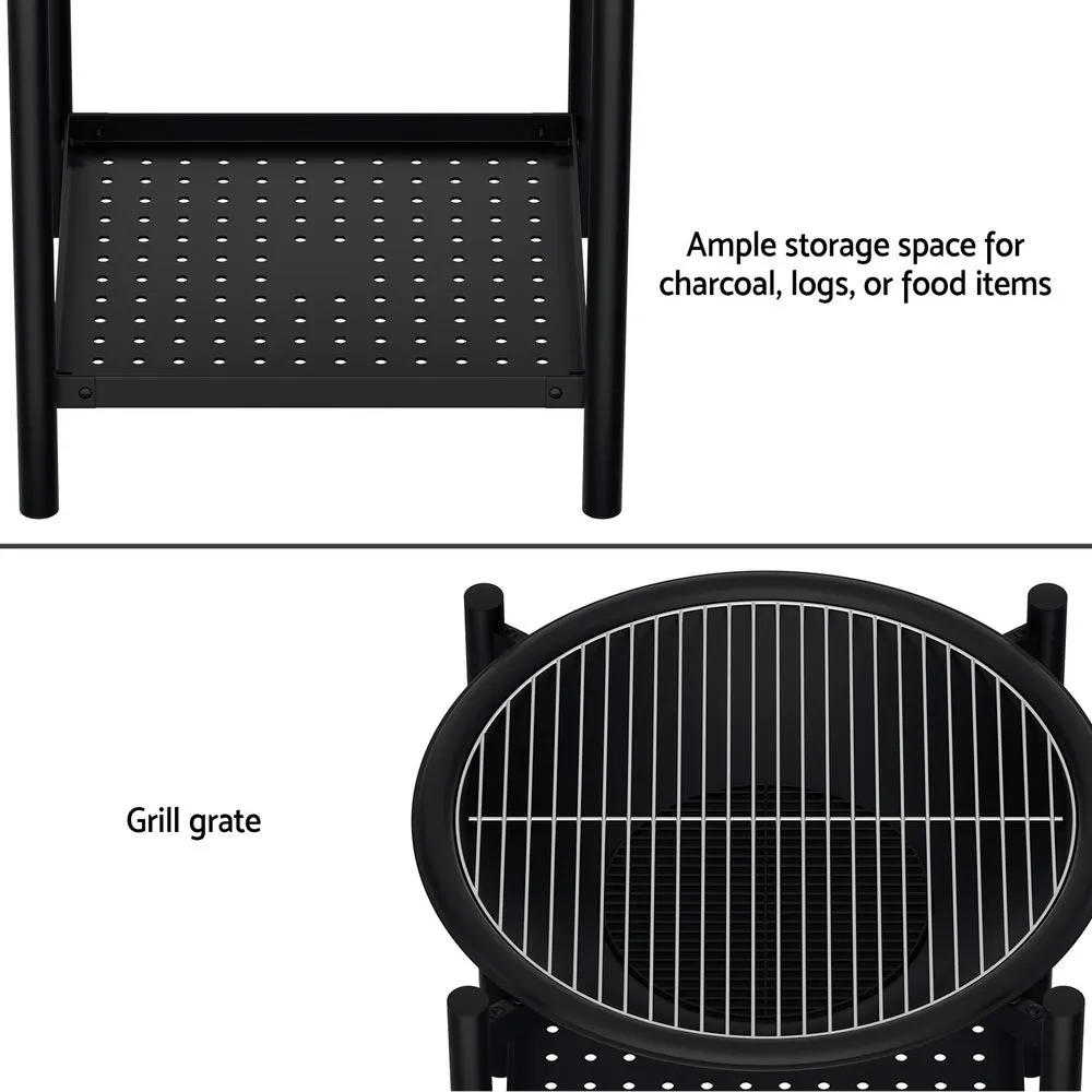 Fire Pit (55cm) Compact 2-in-1 BBQ Grill