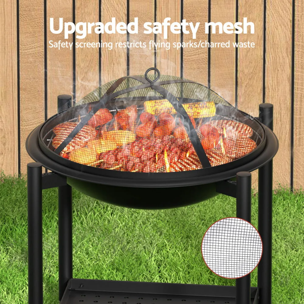 Fire Pit (55cm) Compact 2-in-1 BBQ Grill