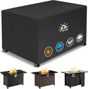 Fire Pit Cover Rectangular 48 Inch - Outdoor Fire Table Cover Rectangle Heavy Duty & Waterproof, 600D Patio Propane Gas Firepit Cover Rectangular Fade & Weather Resistant - 48 x 28 x 24 Inch
