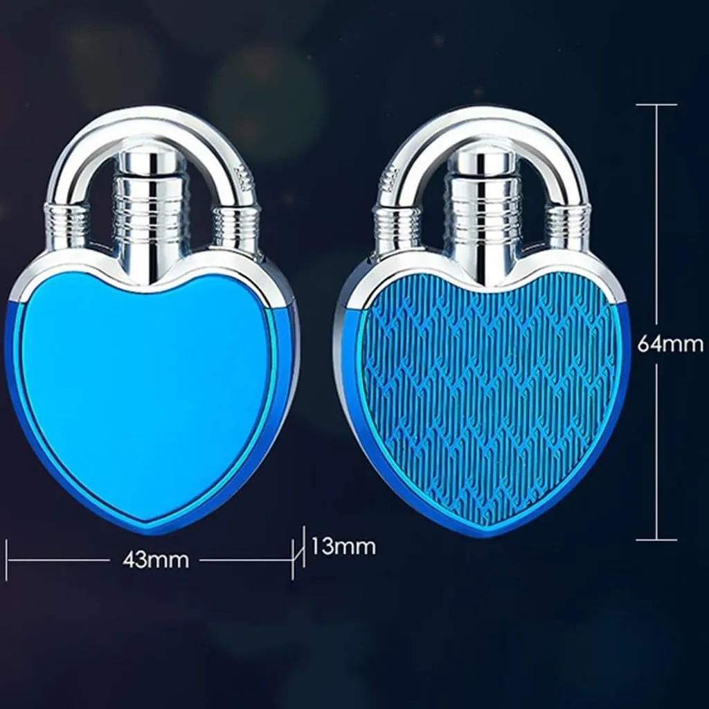 Fire-Spraying Red Flame Windproof Gas Lighter - Inflatable Butane, Multi-Red Energy Creative Love Lock Pattern - Ice Surface - Birthday, Christmas, Holiday, Couple Gifts(Gold ice)