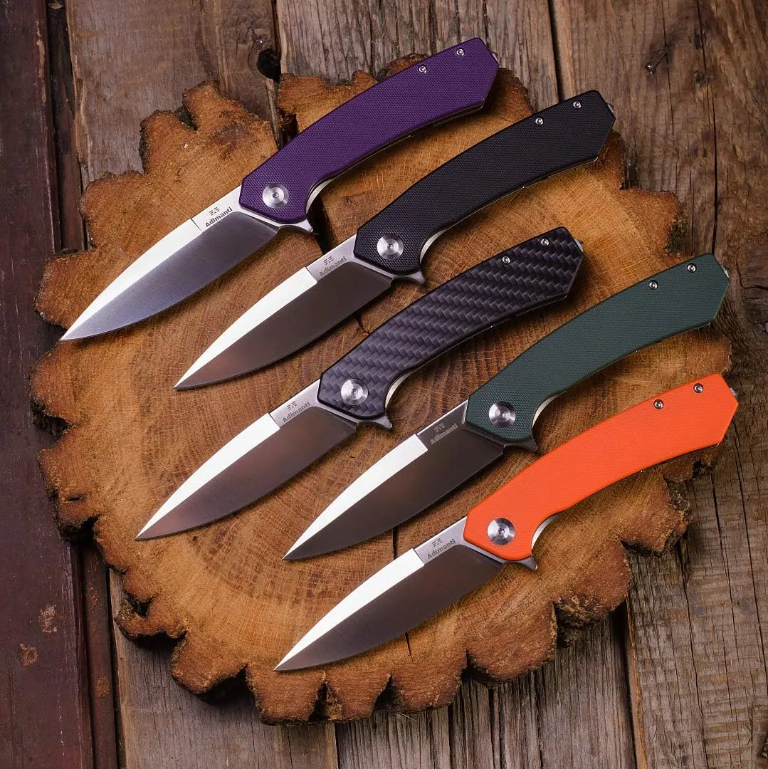 Firebird GANZO Adimanti Skimen Pocket Folding Knife Carbon Fiber Handle with Clip and Glass Breaker D2 Steel Blade Hunting Fishing Camping Outdoor EDC Knife (CF Black)