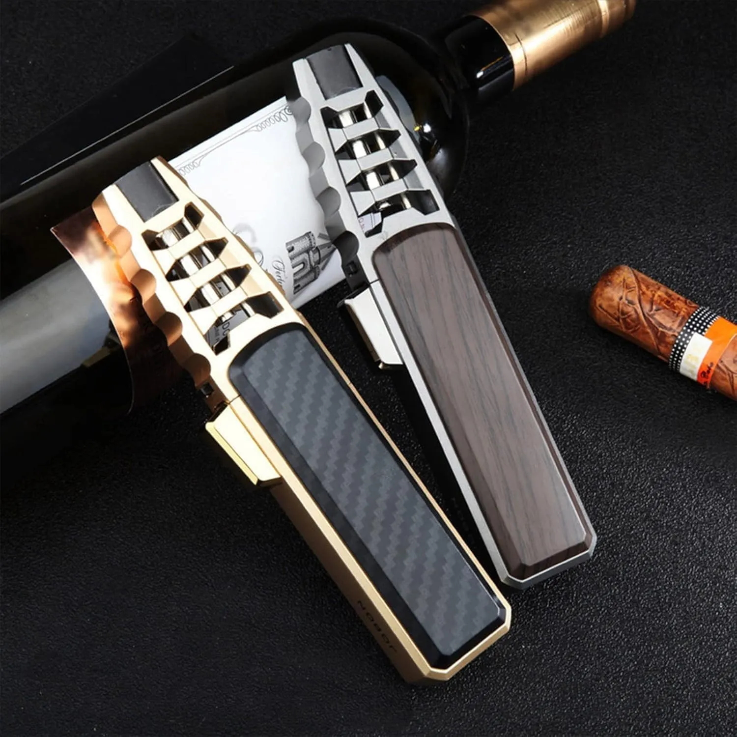Fireblaze Electric Lighter, Fire Blaze Lighter,Powerful Adjustable Flame Dual-Arc Torch Lighter, Waterproof and Windproof，Fire Blaze Lighter Electric(Gold)