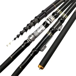 Fishing Rod 4.5M,5.4M,6.30M,7.2M Adjustable Positioning Fishing Rod Telescopic Portable 40T Carbon Fishing Spinning Ultra Light Hard Rock Rod