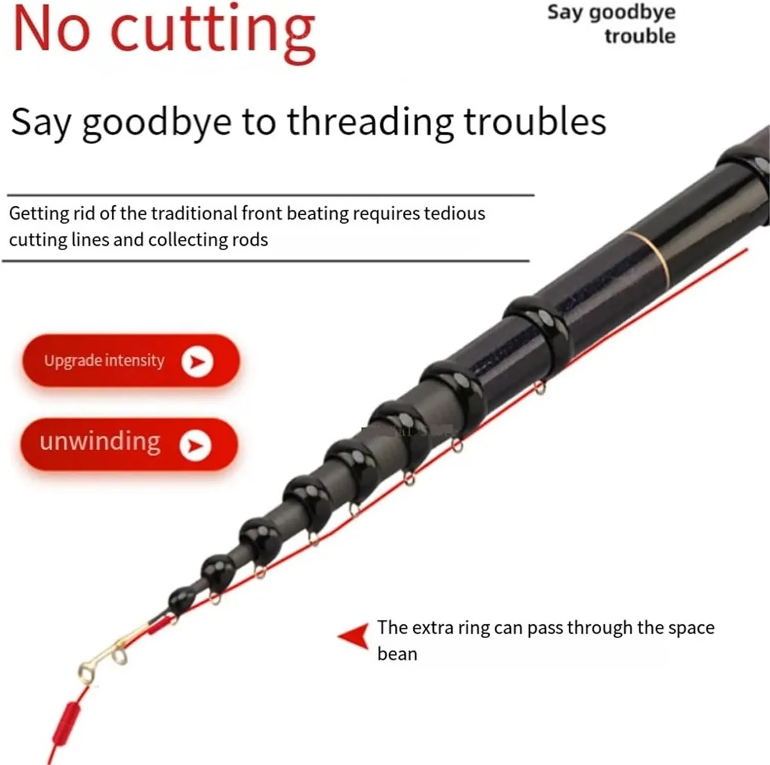 Fishing Rod 4.5M,5.4M,6.30M,7.2M Adjustable Positioning Fishing Rod Telescopic Portable 40T Carbon Fishing Spinning Ultra Light Hard Rock Rod
