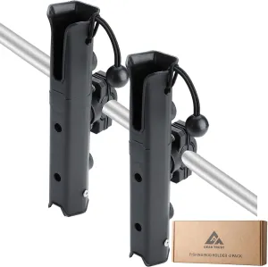 Fishing Rod Holder for Bike, Rotatable Fishing Pole Holder for Bike with Pole Mount Clamp, Fishing Rod Rack for Beach Car, Fishing Chair, ATVS, Boats, Carts