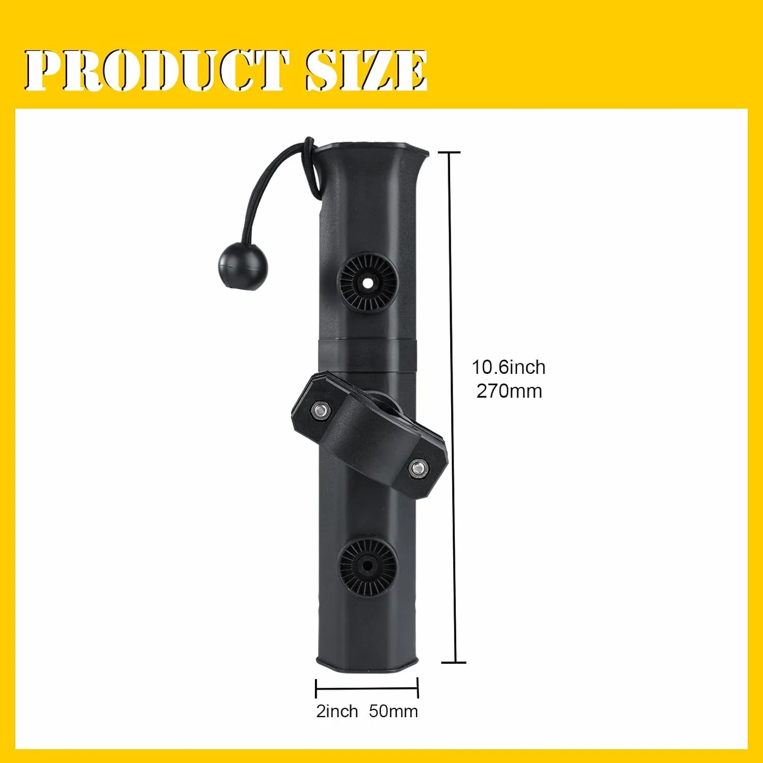 Fishing Rod Holder for Bike, Rotatable Fishing Pole Holder for Bike with Pole Mount Clamp, Fishing Rod Rack for Beach Car, Fishing Chair, ATVS, Boats, Carts