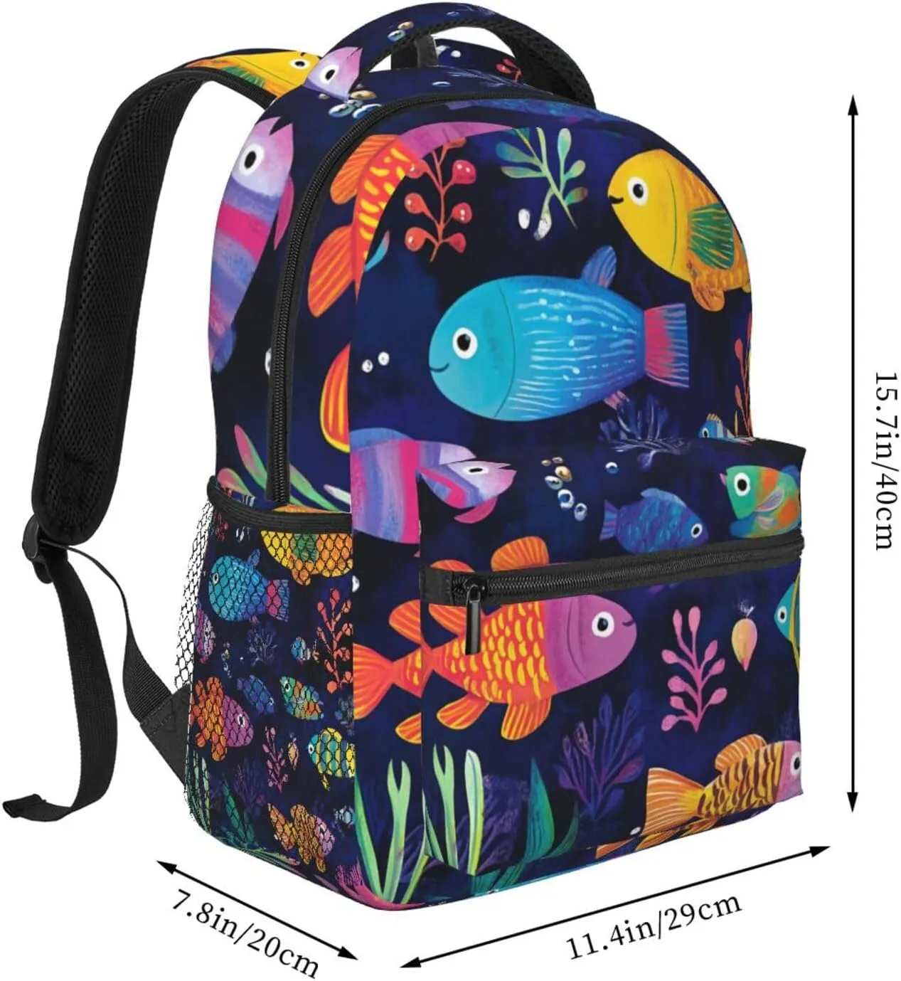 Fishpattern Stylish Backpack For Trekking Commute Commute
