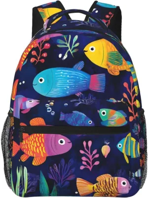 Fishpattern Stylish Backpack For Trekking Commute Commute