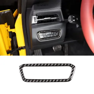 Fit for Toyot@ Supra GR A90 A91 MK5 2019-2024 Soft Carbon Fiber Center Headlight Switch Button Cover, Headlamp Button Frame Trim Cover (Black)