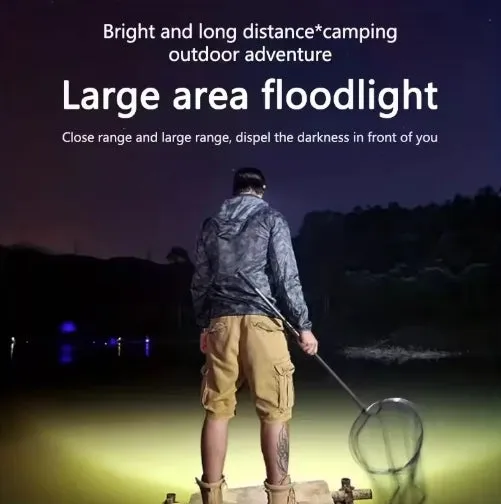 Five-head Long-range Super Bright Headlight USB strong light super bright rechargeable fishing lamp  head-mounted flashlight