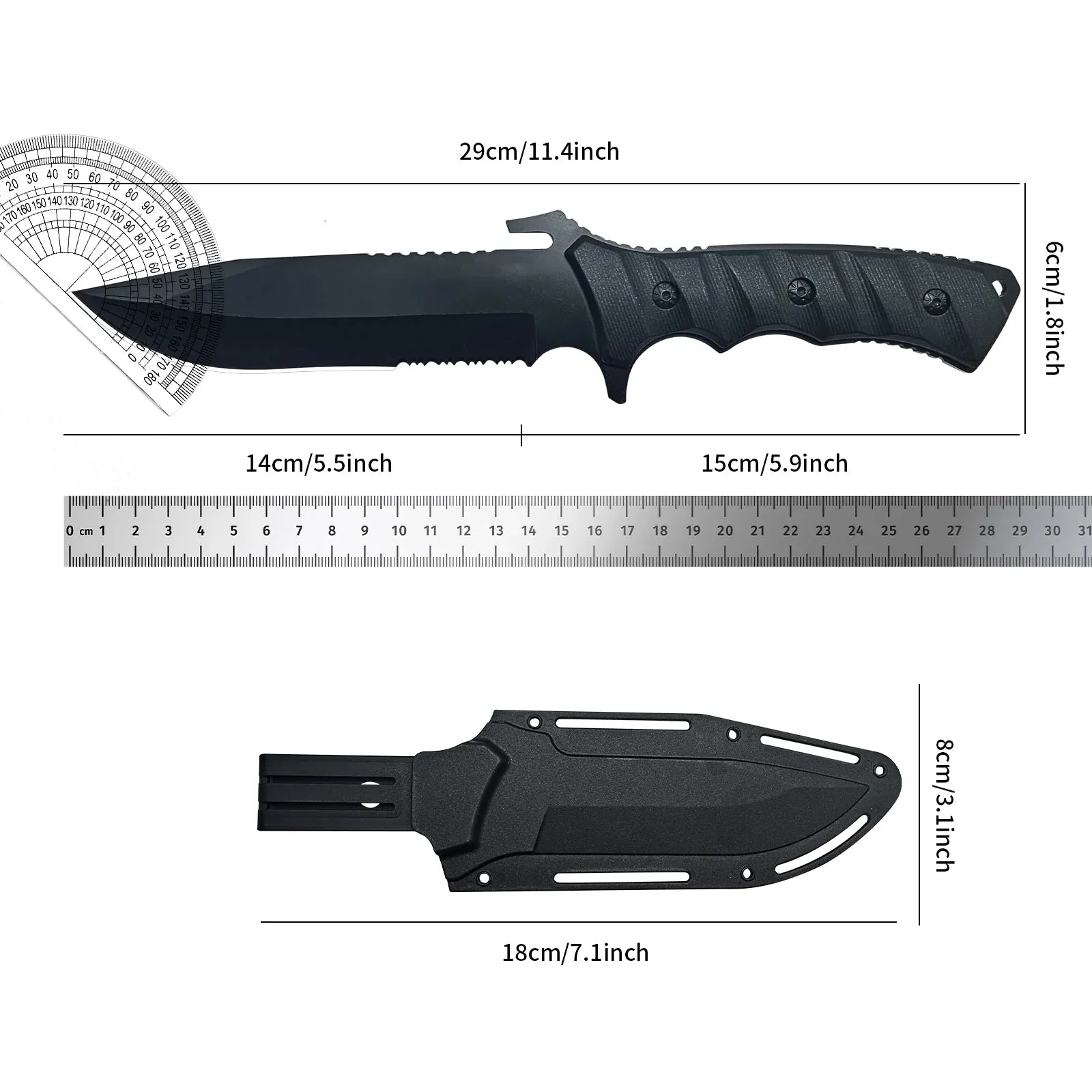 Fixed Blade Survival Knife for Outdoor and EDC Use