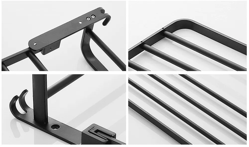 Foldable Aluminum Towel Rack - Space-Saving Bathroom Organizer