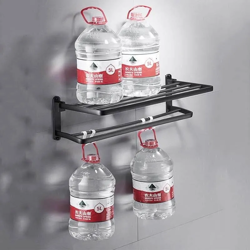 Foldable Aluminum Towel Rack - Space-Saving Bathroom Organizer