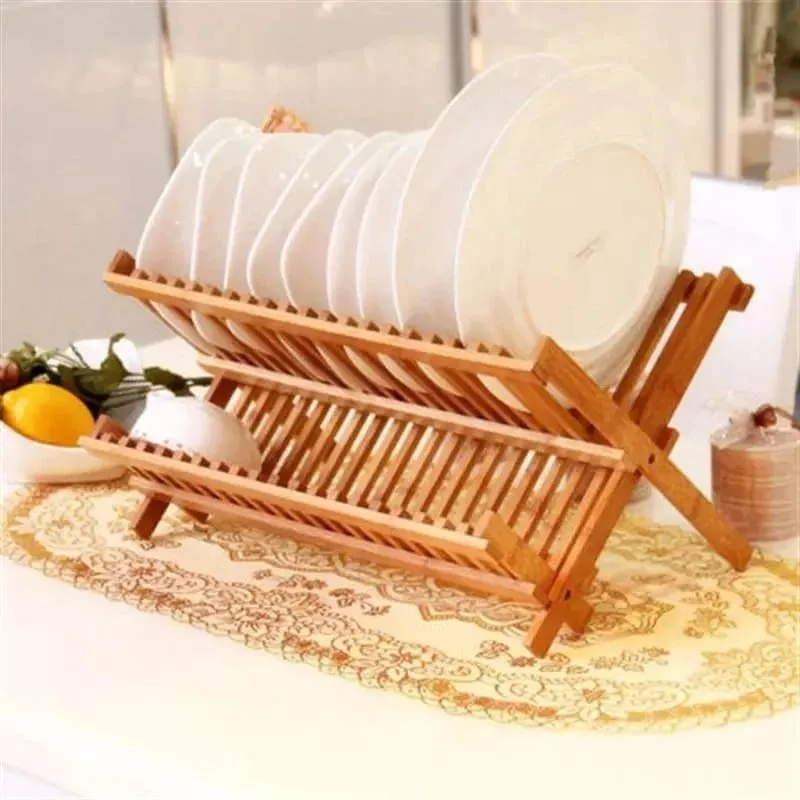 Foldable Bamboo Dish Rack