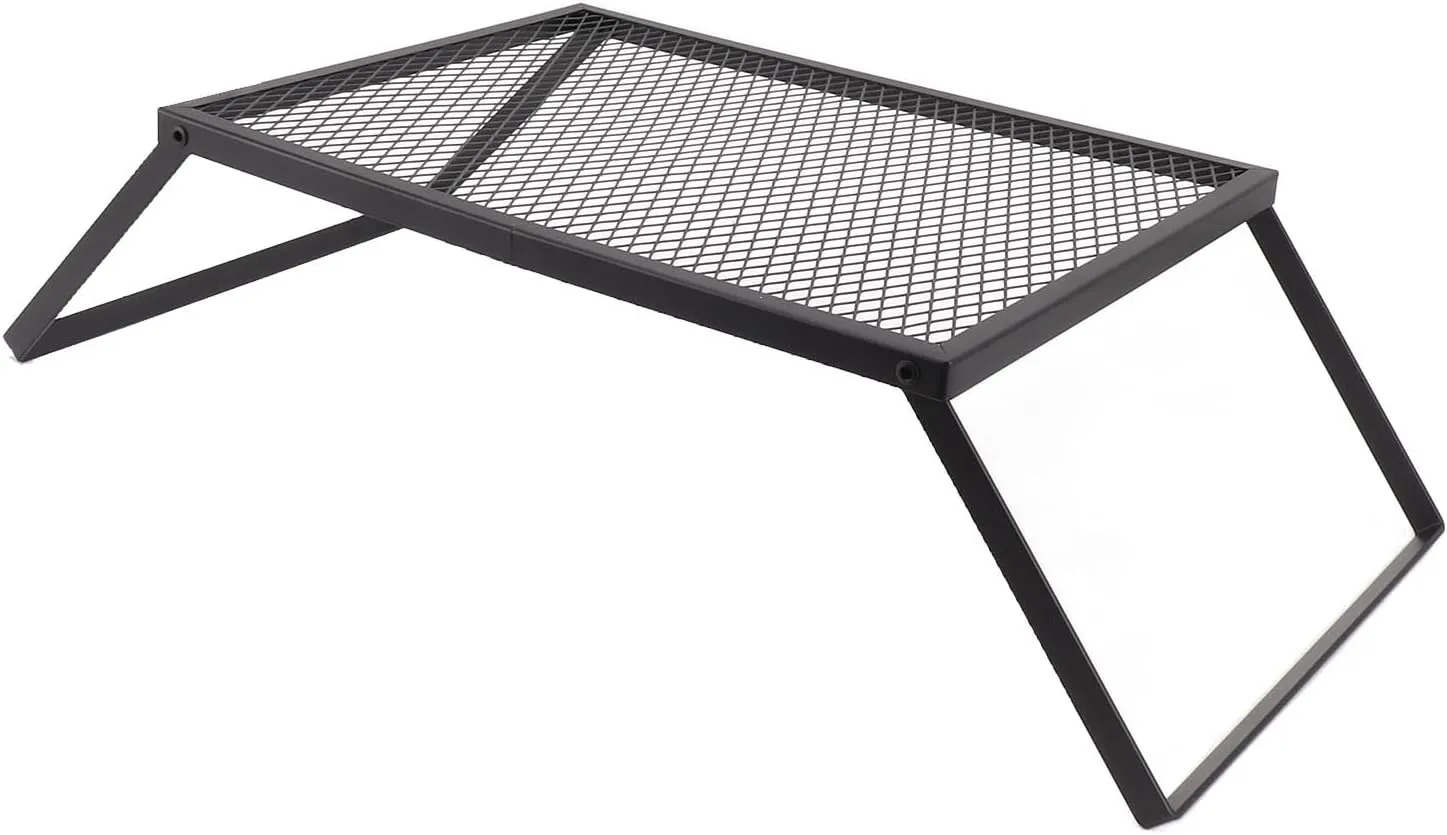 Foldable Campfire Grille Durable Portable Camping Grill Outdoors for Picnic Iron Material (40 X 30cm With Fork)