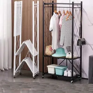 Foldable Clothing Storage Rack – Metal Carbon Steel