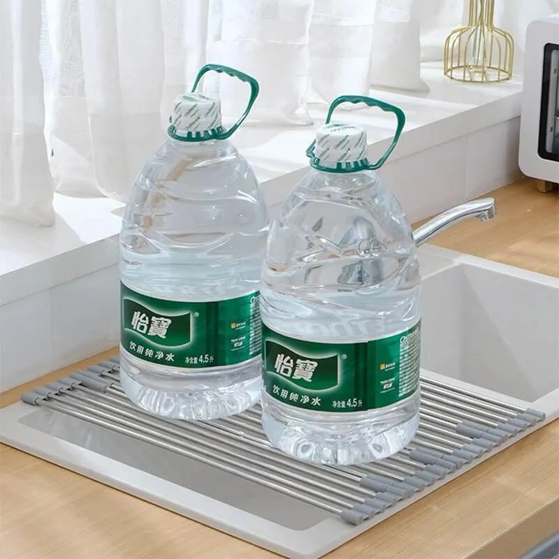 Foldable Stainless Steel Dish Rack - Space-Saving Kitchen Organizer