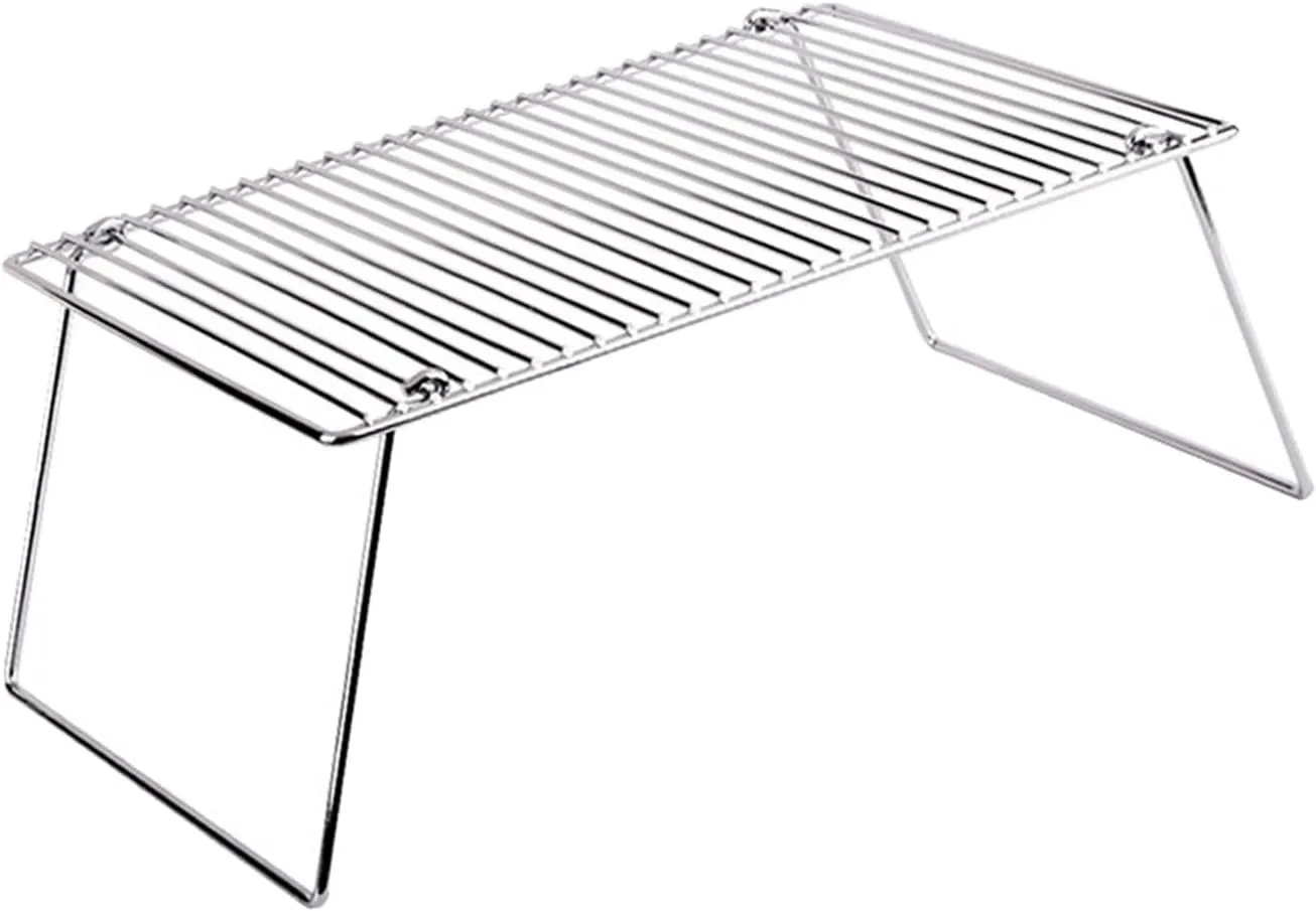 Folded Campfire Grill, Camping Grill Cooking Pot Holder Bracket Gas BBQ Grill
