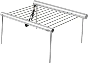 Folded Campfire Grill Grate,Drying Roasting Rack Baking Rack,Camping Grill,Camp Fire Cooking Rack for Hiking Trip Hunting
