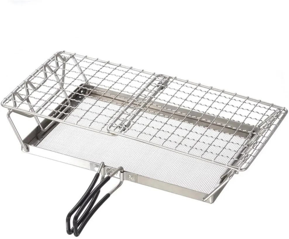 Folding Camp Stove Toaster, Gas Stove Grill Stainless Steel Mini Stove Grill Camping Bread Toaster