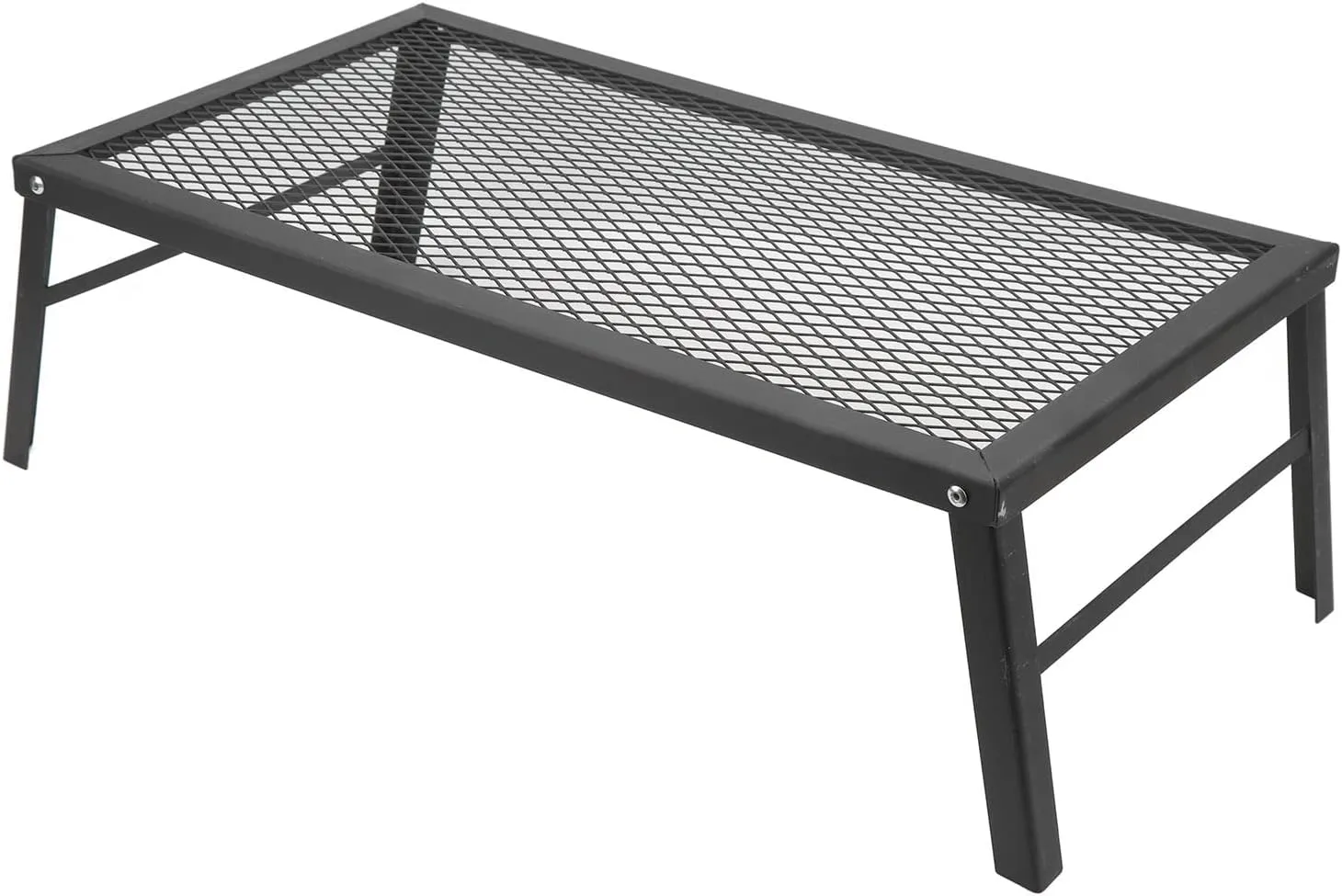 Folding Campfire Grill, Heavy Duty Iron Portable Camping Rack with Legs, Outdoor Grill for Campfire Cooking, BBQ, Picnic, Hiking
