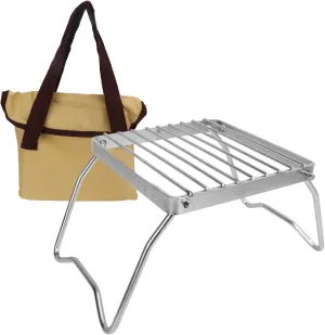 Folding Campfire Grill Less Steel Foldable Camping Stove Grate Rack Net Barsbecue Picnic Camping Backpacking