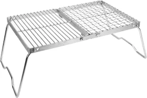 Folding Camping Grill, 304 Stainless Steel Portable BBQ Grill Camping Grates for Outdoor Cooking Backpacking Hiking Picnics