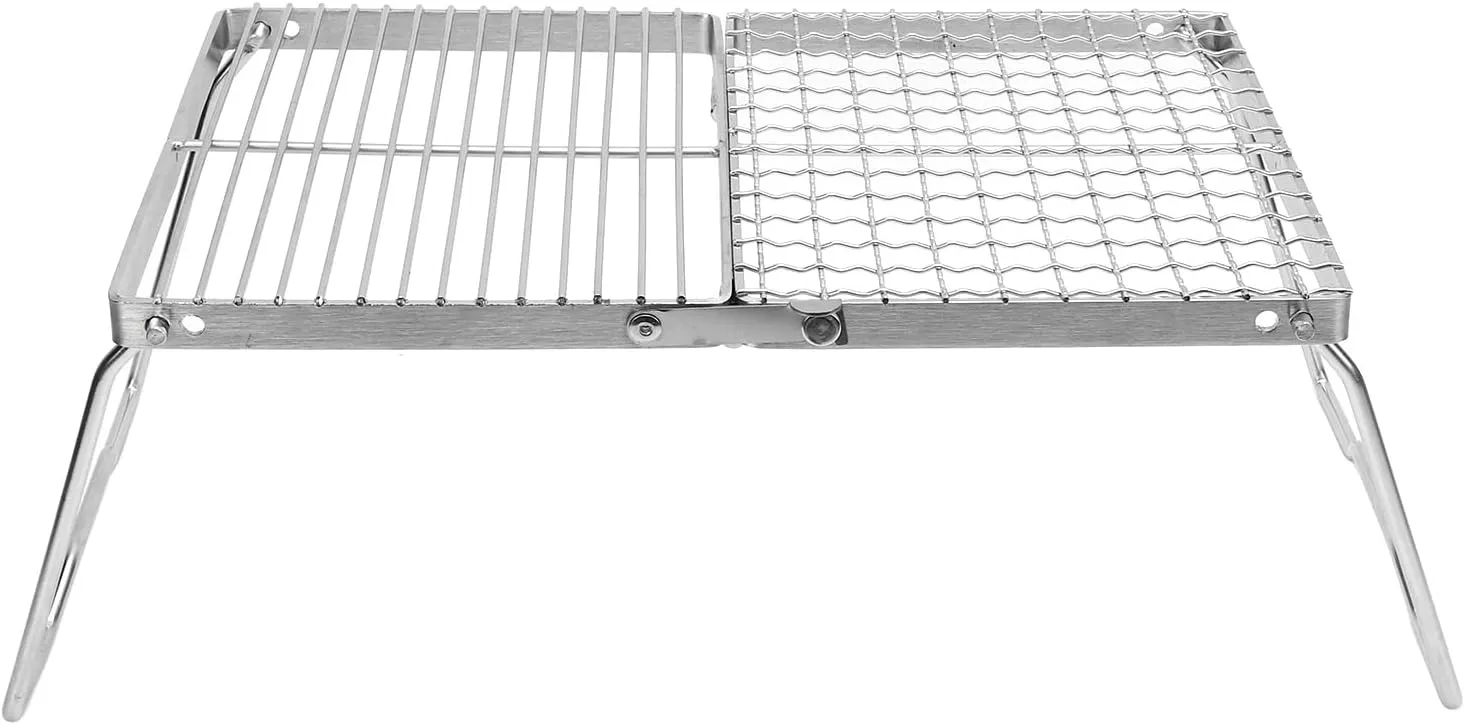 Folding Camping Grill,Stainless Steel Portable BBQ Grill Camping Grates for Outdoor Cooking Backpacking Hiking Picnics
