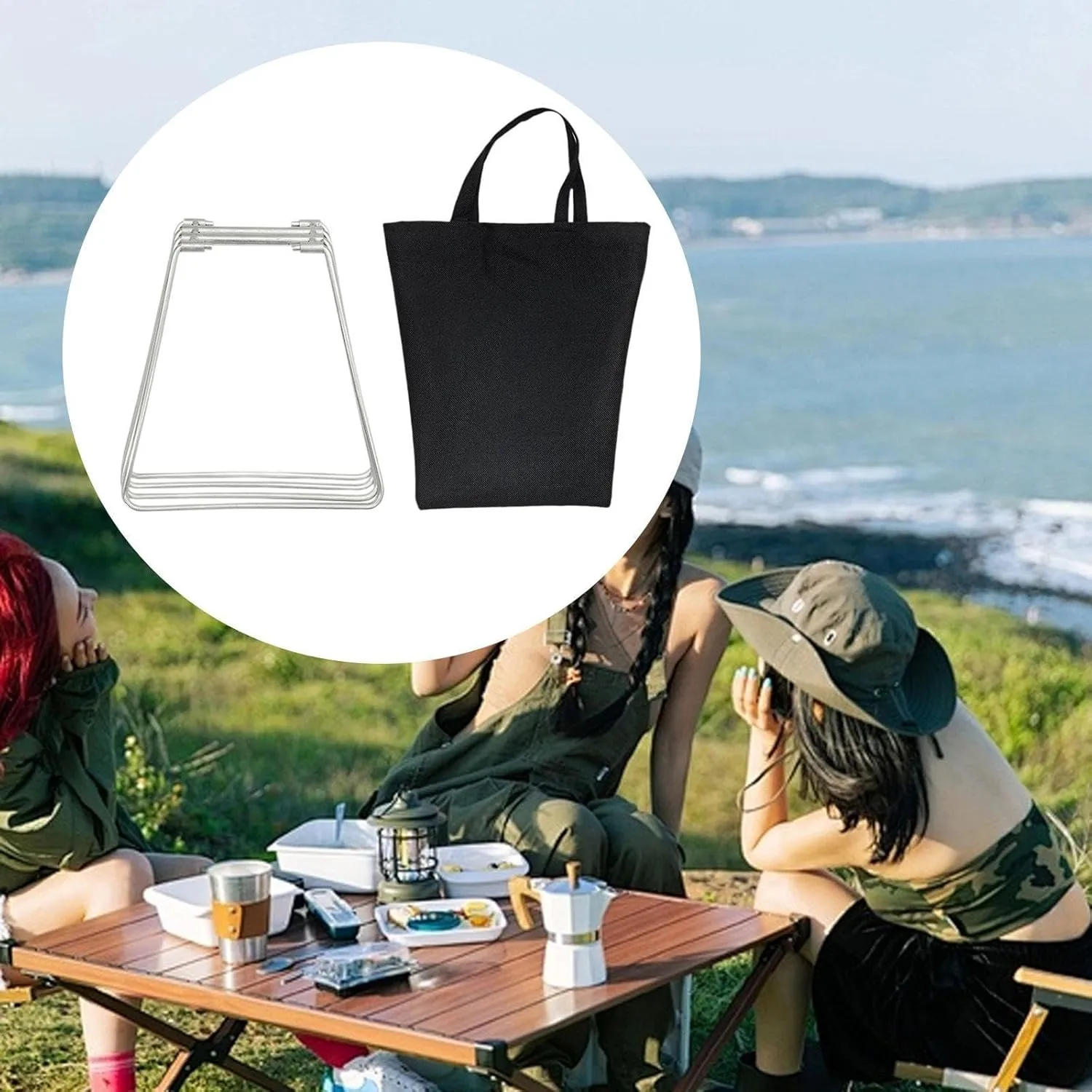 Folding Cooler Stand Fridge Ice Box Holder Universal Storage Box Holder Suitcase Rack Foldable Stand Rack for Cooking Outdoor
