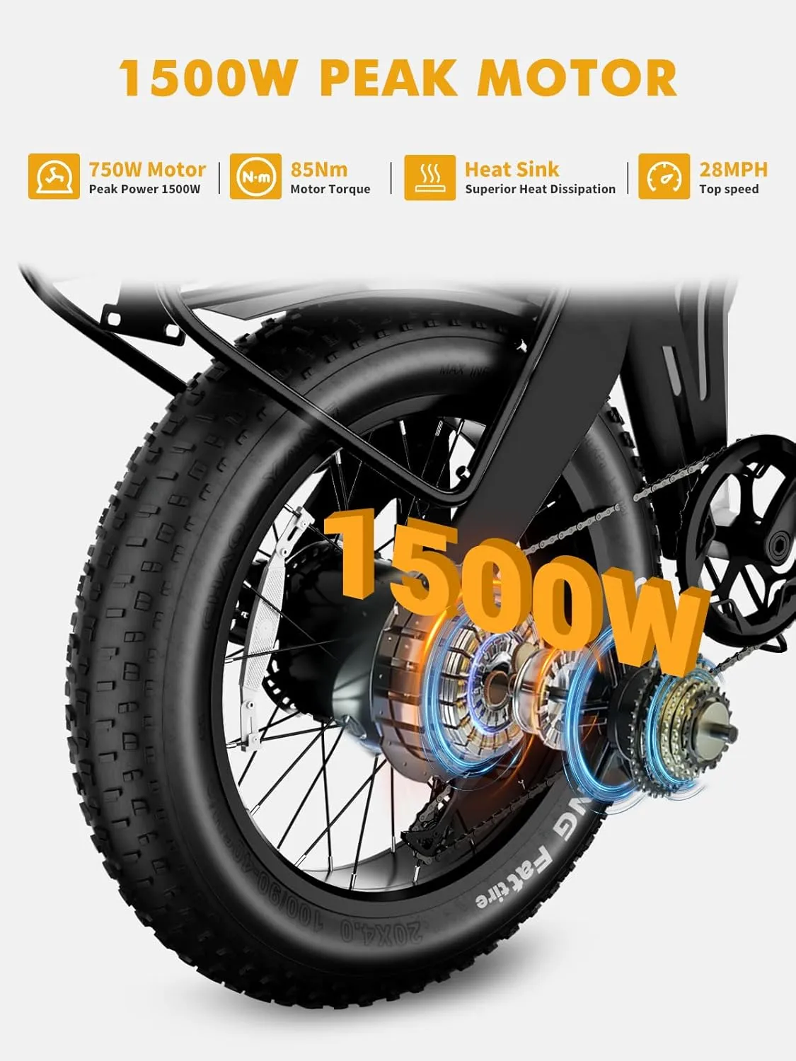 Folding Electric Bike for Adults 1500W Peak Motor, 28MPH 60 Miles,720WH Battery 20" x 4.0" Fat Tire Foldable Ebike Commute with NFC/Anti-Theft/Hydraulic Brakes,UL Certified Electric Bicycle