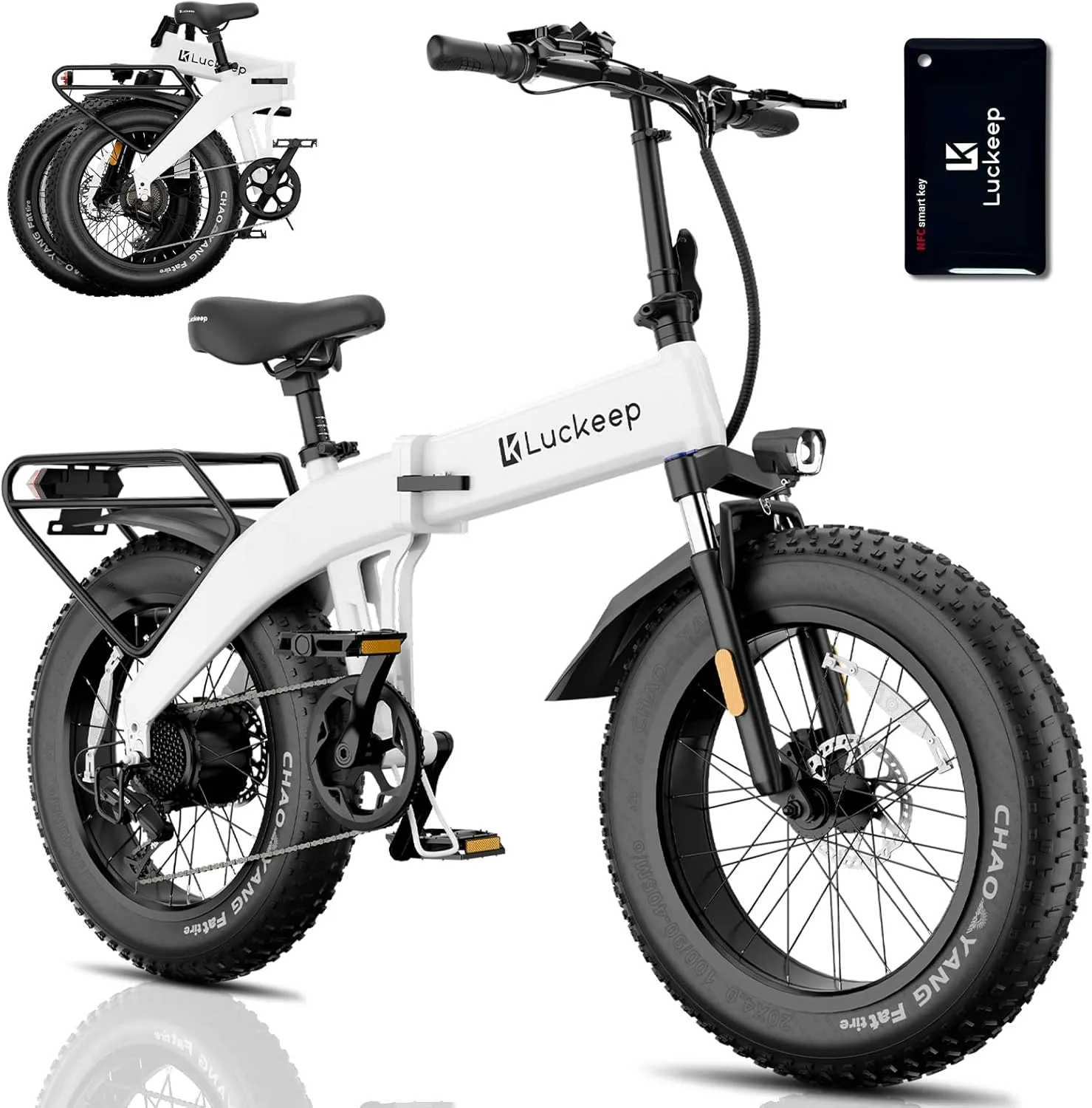 Folding Electric Bike for Adults 1500W Peak Motor, 28MPH 60 Miles,720WH Battery 20" x 4.0" Fat Tire Foldable Ebike Commute with NFC/Anti-Theft/Hydraulic Brakes,UL Certified Electric Bicycle