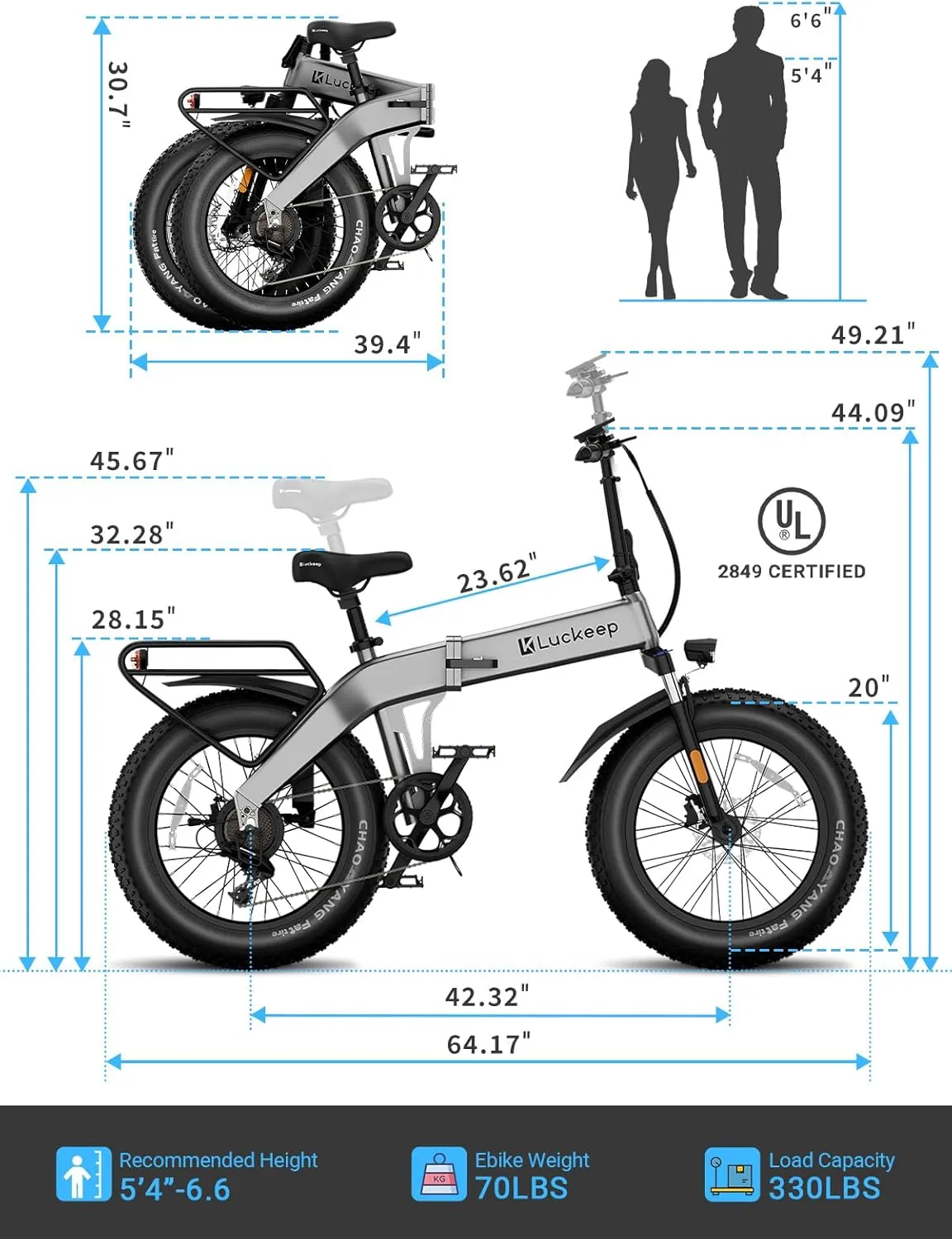 Folding Electric Bike for Adults 1500W Peak Motor, 28MPH 60 Miles,720WH Battery 20" x 4.0" Fat Tire Foldable Ebike Commute with NFC/Anti-Theft/Hydraulic Brakes,UL Certified Electric Bicycle