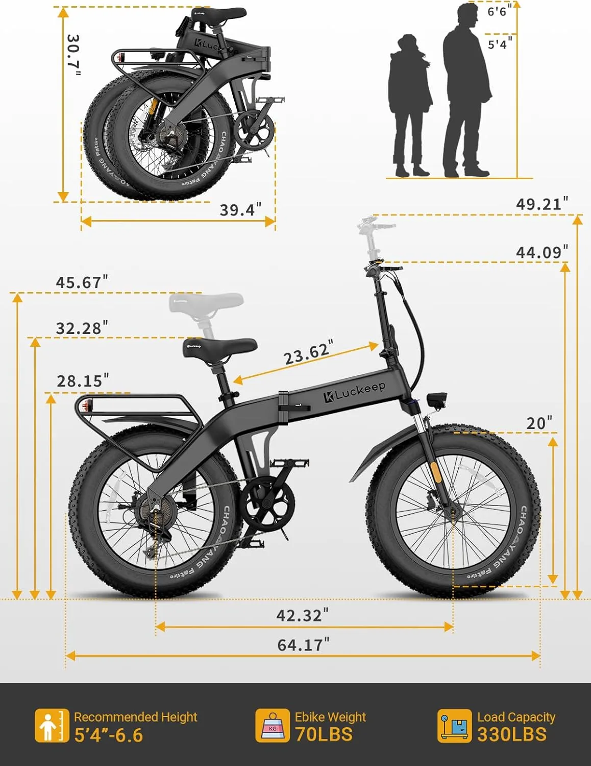 Folding Electric Bike for Adults 1500W Peak Motor, 28MPH 60 Miles,720WH Battery 20" x 4.0" Fat Tire Foldable Ebike Commute with NFC/Anti-Theft/Hydraulic Brakes,UL Certified Electric Bicycle